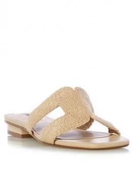 Dune London Libi Woven Detail Flat Smart Sandals - Natural, Size 6, Women