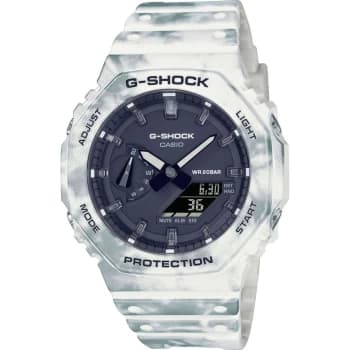 Mens G-Shock GAE-2100GC-7AER Snow Camo White Strap Wristwatch Colour - Black
