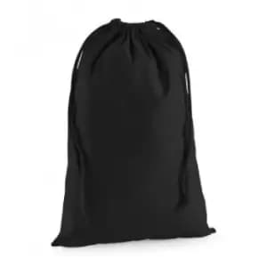 Westford Mill - Premium Cotton Stuff Bag (L) (Black)
