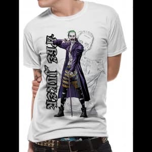 Suicide Squad - Cartoon Joker Mens Small T-Shirt - White