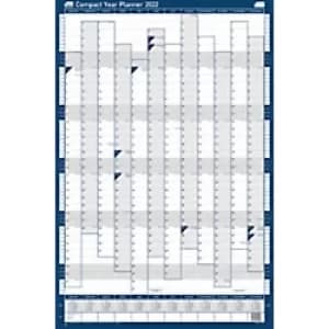 Sasco Unmounted Compact Year Planner Portrait 2022 Blue