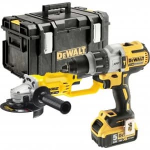 DEWALT DCK278P2 18v XR Brushless Combi Drill and Angle Grinder Kit 2 x 5ah Li-ion Charger Case