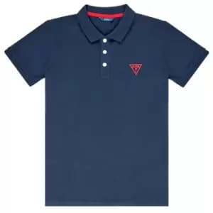 Guess HOSNI boys's Childrens polo shirt in Blue. Sizes available:8 ans,10 ans,16 ans,18 ans