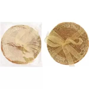 The Spirit Of Christmas 4Pk Beaded Coasters24 - Gold