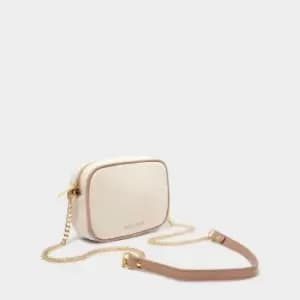 Amalfi Canvas Millie Crossbody Bag in Off White and Soft Tan KLB2758