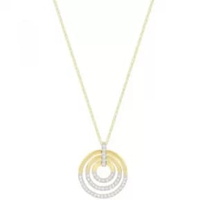 Ladies Swarovski Two-tone steel/gold plate Circle Necklace