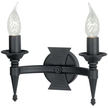 Elstead Saxon - 2 Light Indoor Candle Wall Light Black, E14