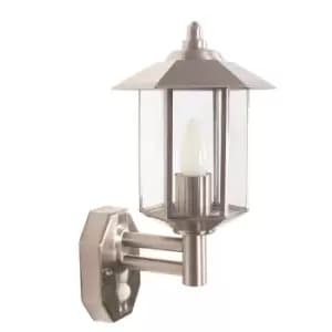 Pacific Lifestyle Metal Pagoda PIR Wall Light - Brushed Steel
