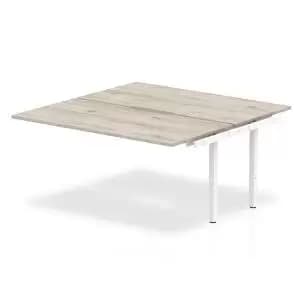 B2B Ext Kit White Frame Bench Desk 1200 Grey Oak
