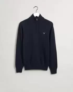 GANT Men Casual Cotton Half-Zip Sweater (S) Blue