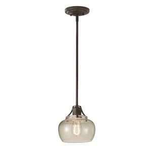 1 Light Dome Ceiling Mini Pendant Rust, Iron, E27