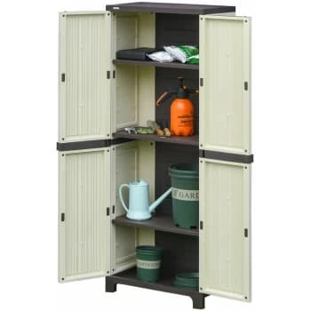 Garden Shed Double-door Patio Storage Cabinet Tool Box 65x37x172cm - Outsunny