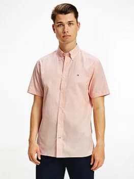 Tommy Hilfiger Natural Soft Poplin Short Sleeve Shirt - Summer Sunset, Summer Sunset Size M Men