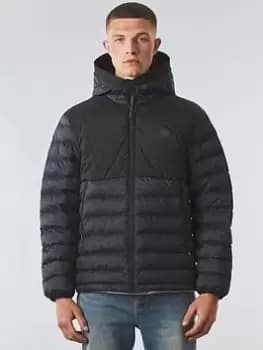 Pretty Green Hollen Paisley Quilted Jacket - Black, Size 2XL, Men