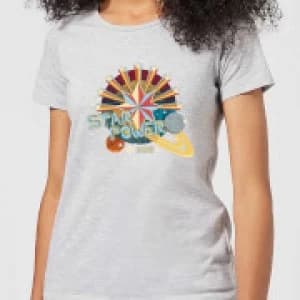 Captain Marvel Star Power Womens T-Shirt - Grey - 3XL