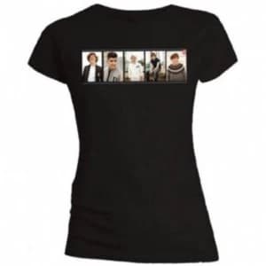 One Direction Photo Split Skinny Black T-Shirt Large