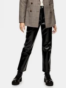 Topshop Vinyl Kirby Trousers - Black