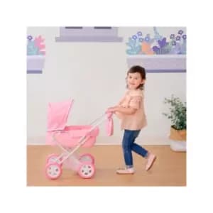 Twinkle Stars Deluxe Baby Doll Stroller Pram Pink OL-00011 - Olivia's Little World