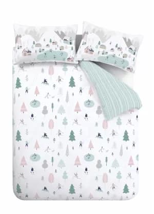 Bianca Fine Linens Winter Fun 100% Cotton Duvet Cover and Pillowcase Set Pastel (Multi Coloured)