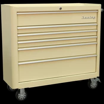 Sealey Premier Retro Style 6 Drawer Wide Roller Cabinet Cream