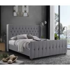 Envisage Trade - Clarita Upholstered Beds - Plush Velvet, King Size Frame, Grey - Grey