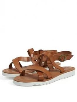 Barbour Sandside Flat Sandal - Tan, Size 6, Women