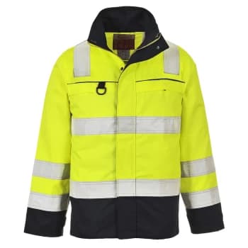Biz Flame Flame Resistant Hi Vis Multi Norm Jacket Yellow / Navy 3XL