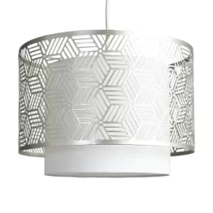 Eugene Geometric Pendant Shade in Grey and White