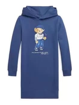 Ralph Lauren Girls Bear Hoody Dress - Blue Size 16 Years=Xl, Women
