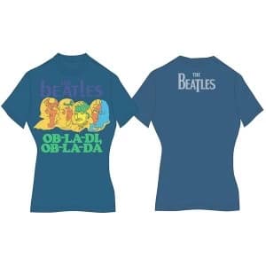 The Beatles - Ob-La-Di Womens Large T-Shirt - Blue