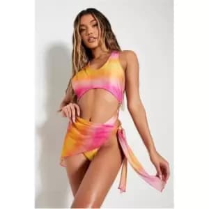 I Saw It First Orange Sunset Ombre Sheer Mesh Skirt - Orange