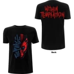 Within Temptation - Purge Outline (Red Face) Ladies Large T-Shirt - Black