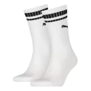 Puma Crew Heritage Stripe Sock (2 Pair) White/Black UK Size 2.5-5
