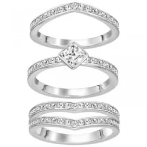 Ladies Swarovski Stainless Steel ALPHA RING SIZE P/Q