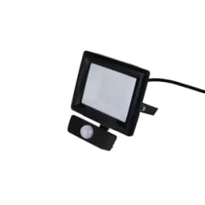 Robus HiLume 10W LED Flood Light with PIR IP65 Black Warm White - RHL1030P-04