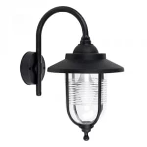 Eyan IP44 Swan Neck Wall Lantern in Black