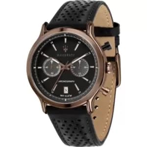 Gents Maserati Legend 42mm Chr Black Dial Blk St Watch