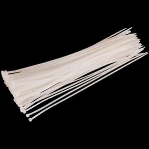 Genuine SEALEY CT38048P100W Cable Tie 380 x 4.8mm White Pack of 100