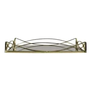 Gold Metal Mirrored Display Tray 35x20cm.