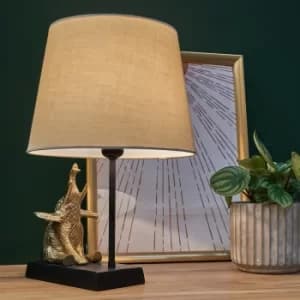 Indali Baby Elephant Brass and Black Table Lamp with Beige Aspen Shade