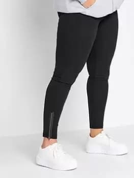 Yours Zip Hem Legging - Black, Size 20, Women