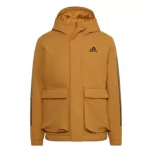 adidas Utilitas 3-Stripes Hooded Jacket (Gender Neutral) - Brown