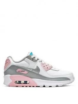 Nike Air Max 90 Leather Junior Trainers - Grey