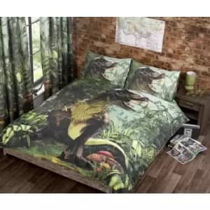 T Rex Double Duvet Cover Set Dinosaur Bedding - Multi
