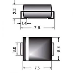 Fast Si rectifier Semikron FR3A DO 214AB 50 V 3 A