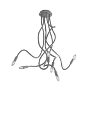 LOVER 6 Light Multi Arm Semi Flush Ceiling light Grey 100x120cm