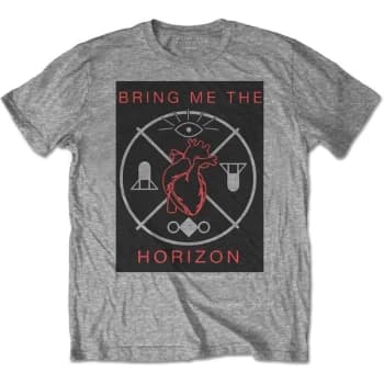 Bring Me The Horizon - Heart & Symbols Unisex Small T-Shirt - Grey