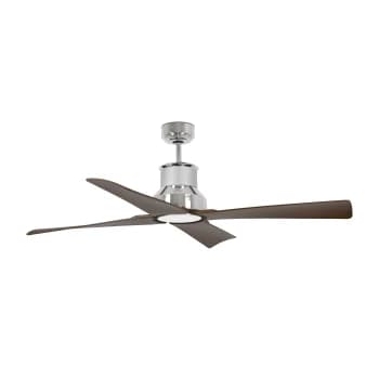 Winche Large Ceiling Fan Chrome, Wood - Optional LED Light Sold Separately