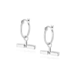 Daisy London Jewellery 925 Sterling Silver Stacked T Bar Earrings Sterling Silver