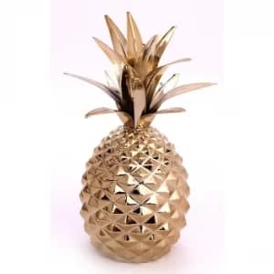 Gold Metal Pineapple Ornament 22cm